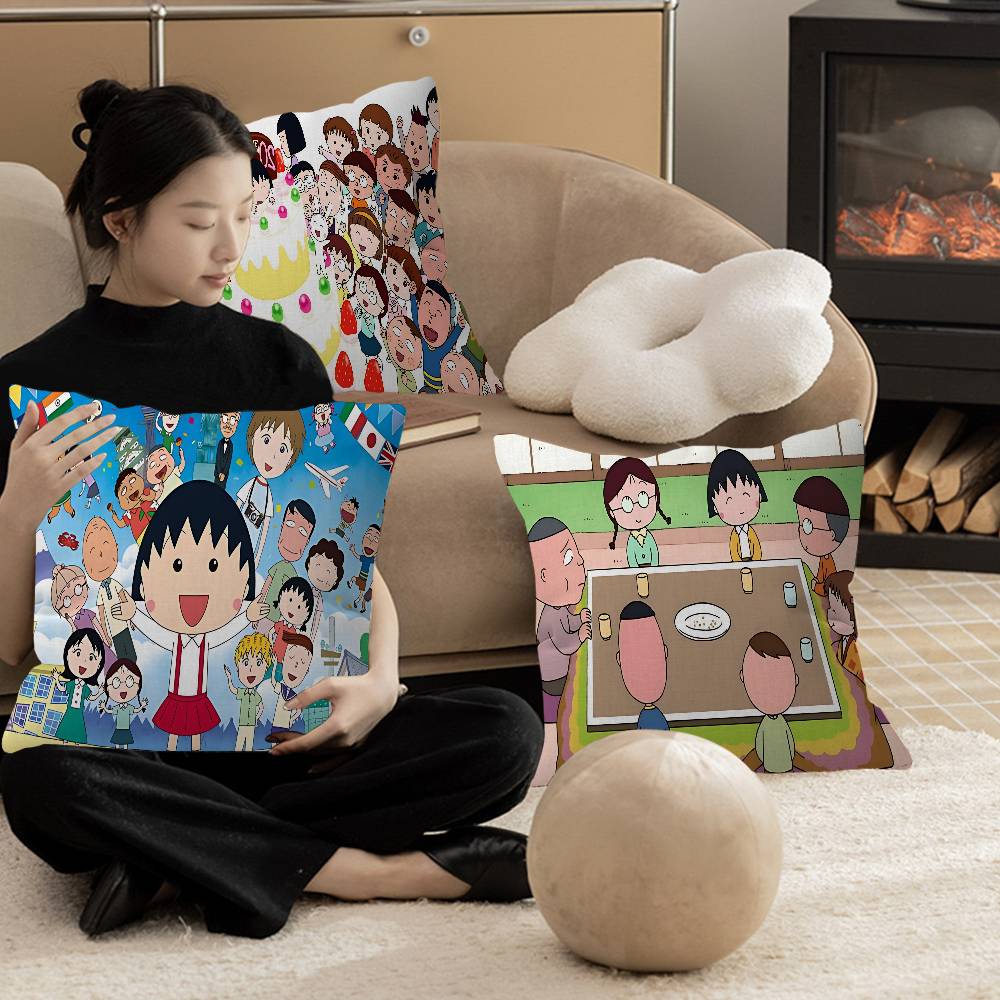 Catoon C-Chibi Maruko Chan Pillow Gift Home Office Decoration Bedroom Sofa Car Cushion Cover case 45x45