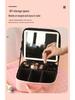 Portable LED Makeup Bag with Full Screen Mirror - Large Capacity Cosmetics Organizer