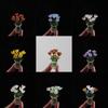 6/7 st Mini Livslika Glasblommor Simuleringblommor Handgjord Blommig Skulptur Blomsterbukett Med Vas Heminredning Gåva