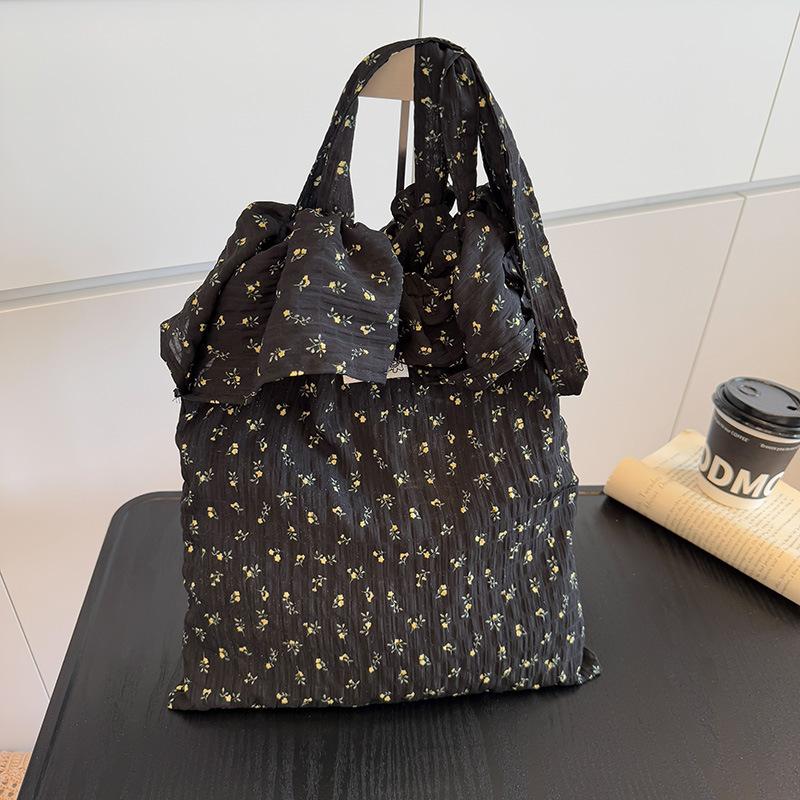 Lotus Leaf Edge Floral Cloth Bag Women's Bag New Trend Tote Bag Large Capacity Bag