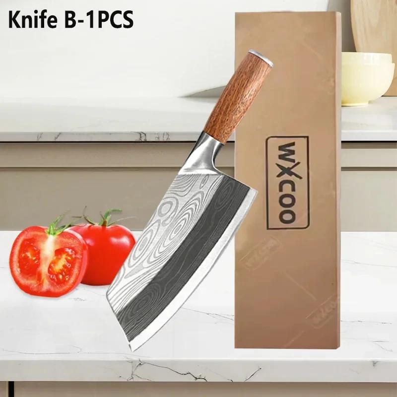 WXCOO Stainless Steel Kitchen Knife Household Fruit Utility Knife for Meat Cutting Boning Knife for BBQ Cooking Kitchen Supplies