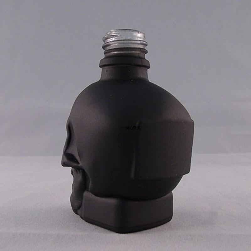 30ml/60ml Skleněná lahvička s kapátkem Černá Lebka Roztomilé lahvičky na esenciální oleje s kapátkem na parfémy