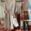Woolen Outerwear Japanese Style Batwing Fit Sleeveless Thick Warm Cloak Women Autumn Winter Open Stitch Solid Color Long Cardigan Cape Coat