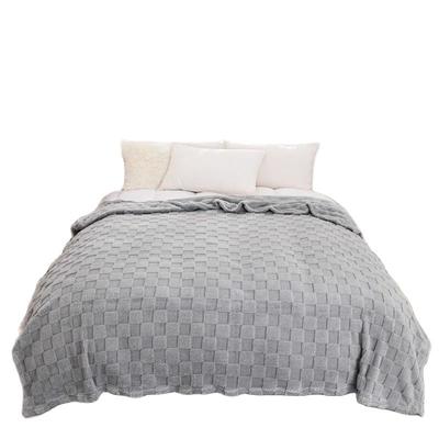Superweiche Wolldecke, hochwertige seidige Flanell-Imitationswolle, Gitter-leichte Decke für alle vier Jahreszeiten, geeignet für Bett oder Sofa