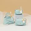 Packaging Box Ribbon Bow Handle Design Handbag Shape Faux Leather Wedding Favors Gift  Candy Bag Household Accessories