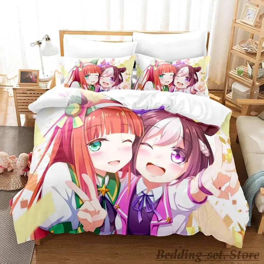 

kawaii Pretty Derby Постельное белье Single Twin Full Queen King Size Кровать для взрослых и детей Спальня Пододеяльники 3D Печать Аниме Кровать EU Twin 135x200cm