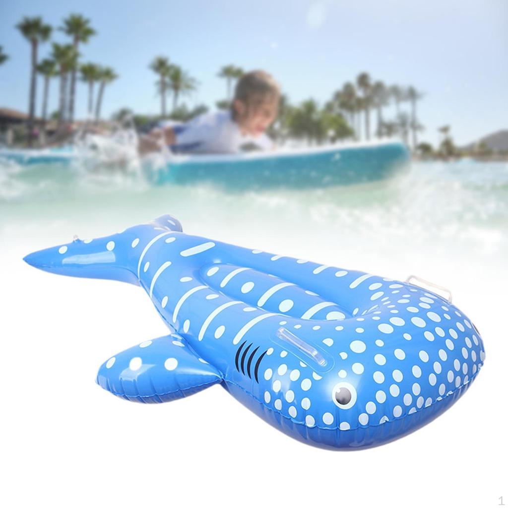 Children Inflatable Rideable Whale Pool Raft 120x75cm for Summer Lightweight