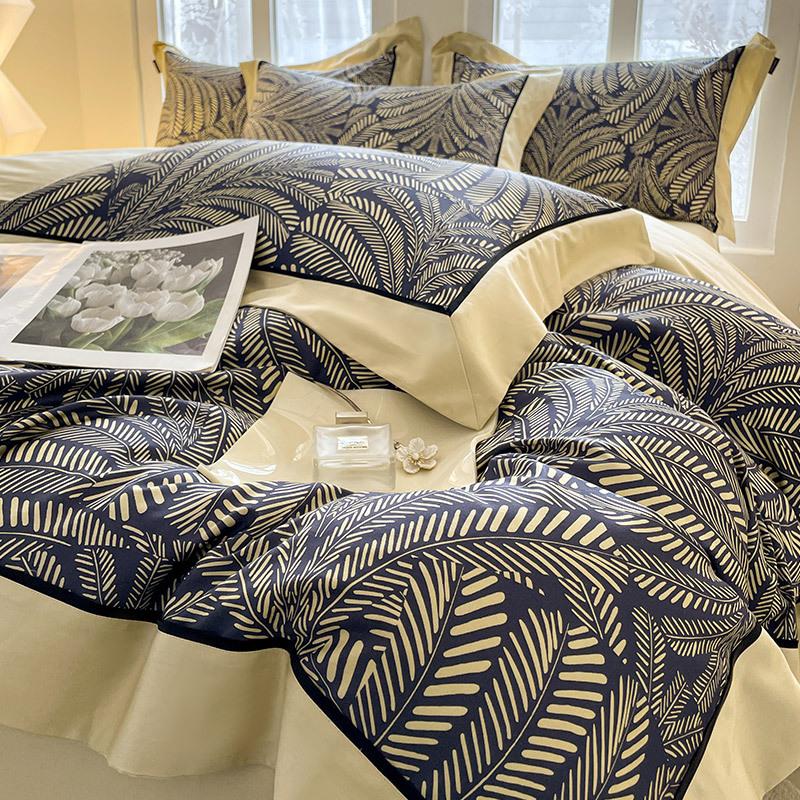 Class A Maternal And Infant Grade 100 Pcs Xinjiang Cotton Digital Printing 4Pcs Set Cotton Pure Cotton Splicing Tencel Cotton Bed Sheet Mattress