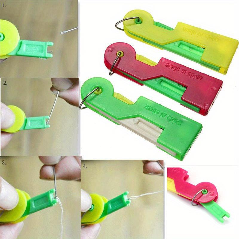 5pcs Random Color Elderly Convenient Automatic Sewing Needle Threader Thread Guide Tool AA8274
