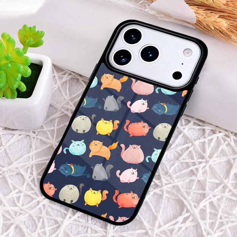 Funny Cartoon Cat Soft Phone Case for iPhone 17 Air 16 15 11 12 14 13 Pro Max Shockproof Cover