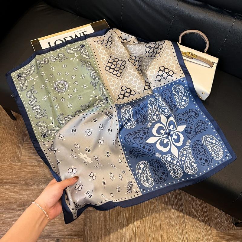 Mother's Day Silk Scarf Muse Festival Gift Simulation Silk Silk Scarf Premium Spring and Summer Square Scarf 71 Silk Decorative Small Scarf