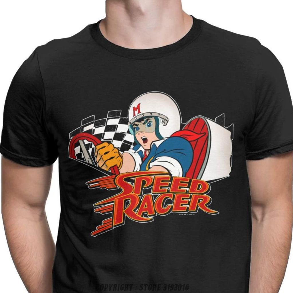 Speed Racer Meteoro Men's Tshirts Cool Christmas Crew Neck T Shirt Cotton Camisas Hombre Harajuku Aesthetic Printed Tshirt Men