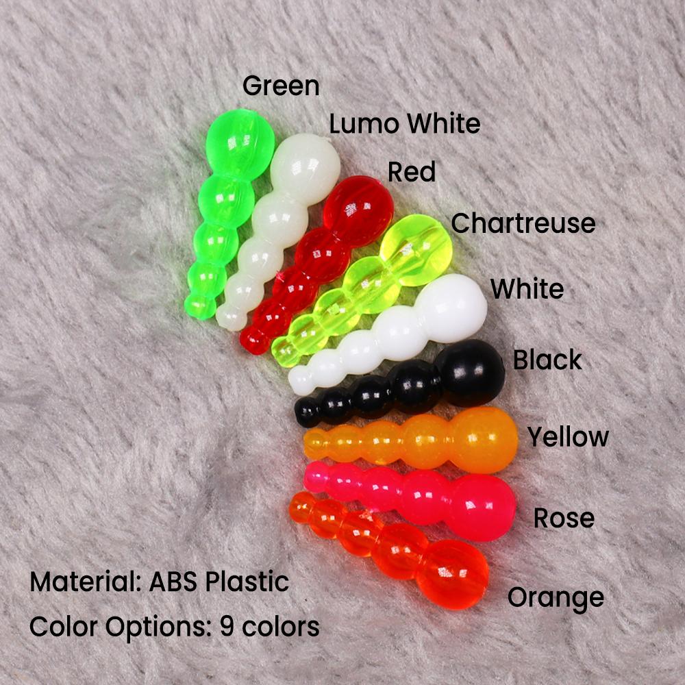 9 Colors Gourd Shaped Stacked Beads 1mm Hole Smooth Polished ABS DIY Walleye Bass Trout Spinner Rig 40/100PCS