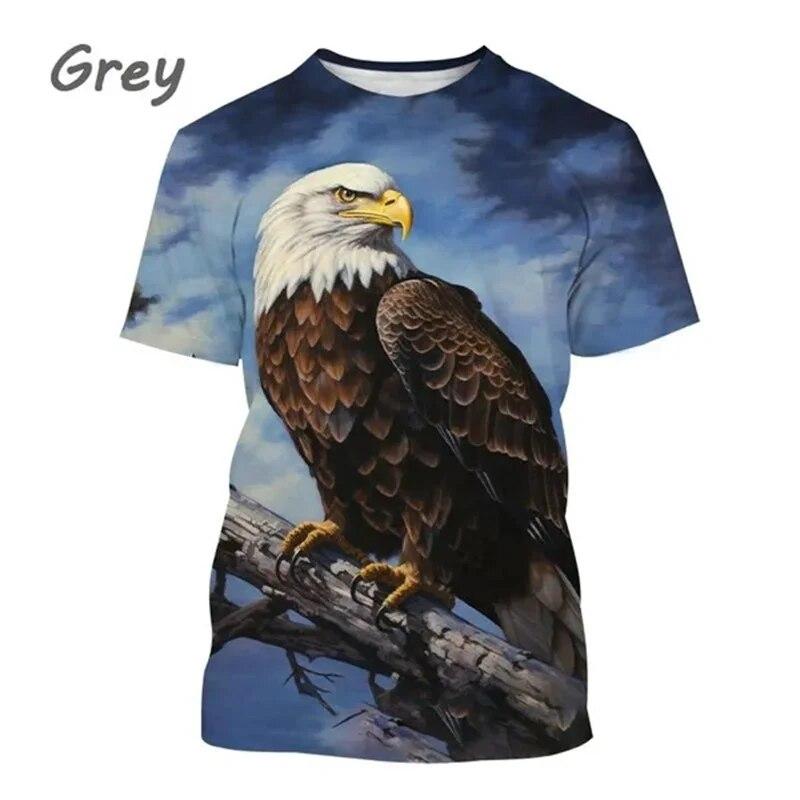 Eagle 3d Printed T-shirt Men's And Women's Fashion Casual Funny Personality Animal Print T-shirt Top Streetwear Loose Tops Tees