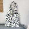 Retro Polka Dot Versatile Casual Tote Large Capacity Shoulder Canvas Bag