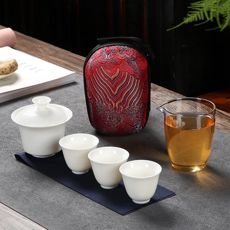 Qianli Jiangshan Ceramic Kung Fu Travel Tea Set