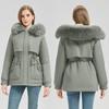 Herbst- und Wintermode Parkas in mittlerer bis langer Länge, warm und dick gefüttert, Samt, einfarbig