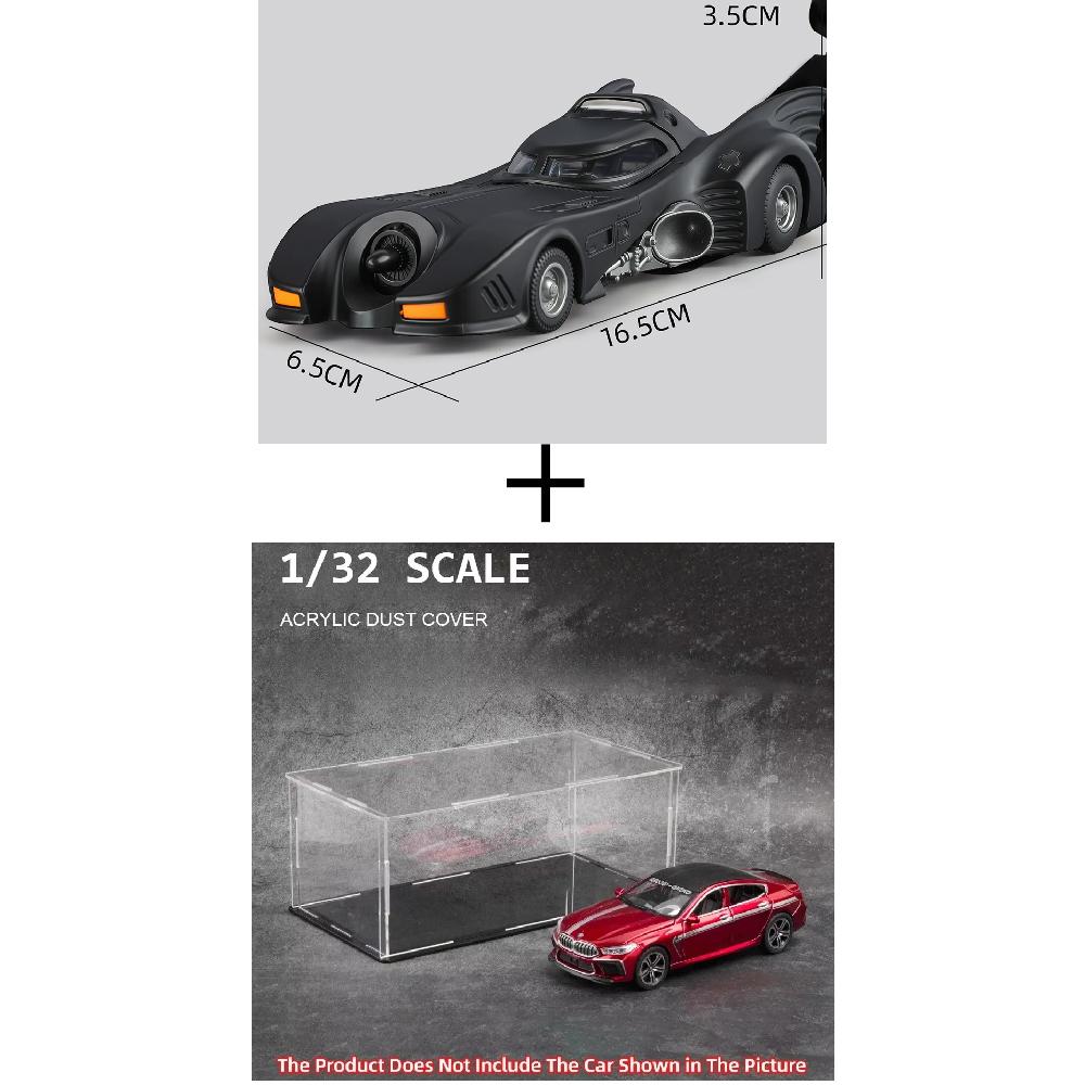 1:32 Scale Batmobile Model Car Toy Sound Light Shock Absorption Classic Movie Supercar Models Metal Diecast Gifts for Kids