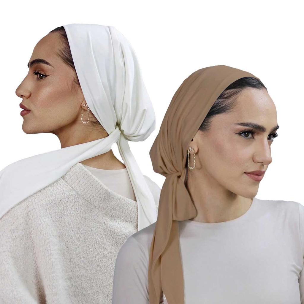 Tie Back Cotton Modal Instant Hijab For Muslim Woman Solid Undercap With Adjustable Straps Turban Tube Foulard Bandana Headband