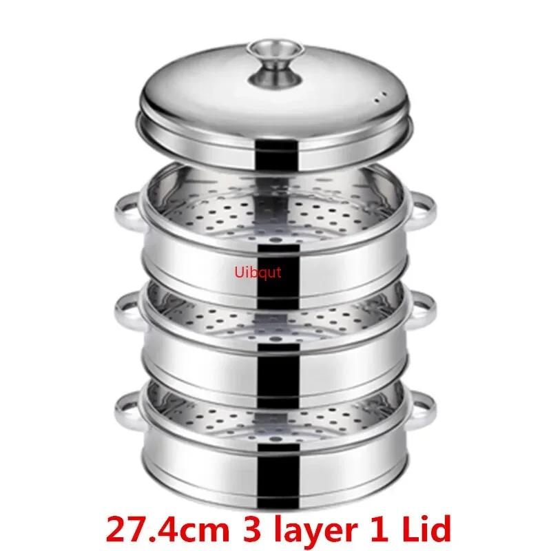 Stainless Steel Steamer fish steamed stuffed bun Rack Kitchen Tools Multilayered Insert With Holder instant pot steamer basket