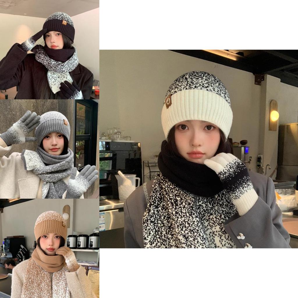 Winter Strickmütze und Schal Set mit Ohrenschutz für Damen Stilvolle Wärme und winddichter Komfort