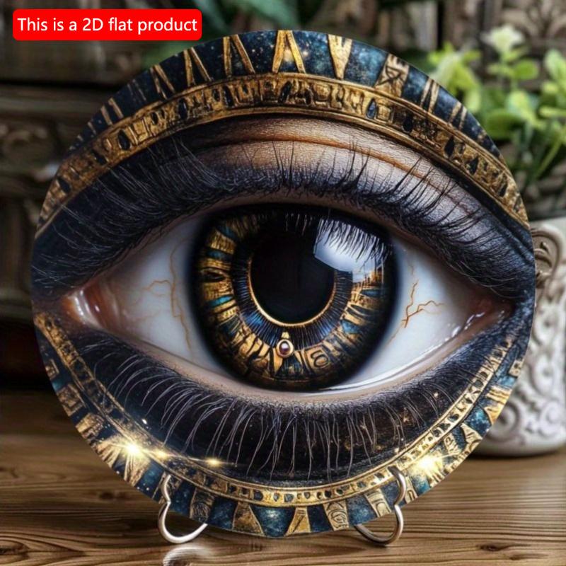 2d Flat 20*20cm, Vintage Style Egyptian Horus Eye Wooden Sign, Personalized Gift, Wooden Plaque, Office Gifts, for Home, Kitchen, Bedroom, Bar.