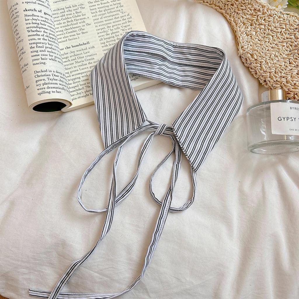 Plaid Fake Collar Women Detachable Collars For Women False Collar Lolita Lapel Tie Shawl Wrap Decoration
