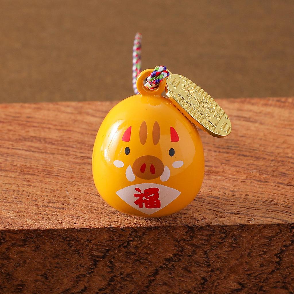 Ny Japansk Stil Sensoji Tempel Vattenljudsklocka Hänge Zodiak Omamori Lyckoamulett Liten Hängande Prydnad för Väskor Dekoration