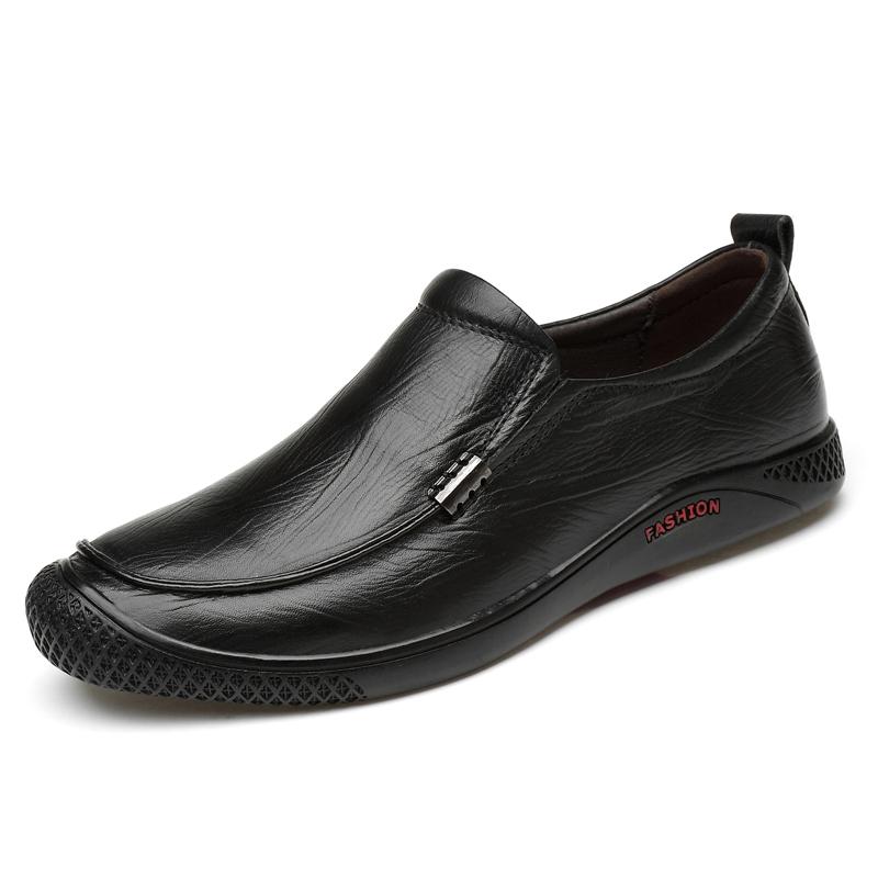 Newest High Quality Brand Men Shoes Genuine Leather Loafers Comfortable Spring Autumn Casual Slip On Outdoor Shoes Mens Sneakers