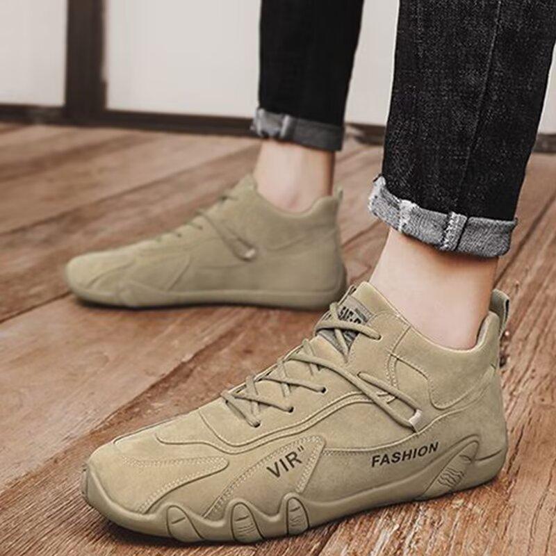 Casual Men's Workwear Shoes Dirt Resistant and Waterproof Boots Retro Suede Men's Boots Soft Soled Lightweight and Wear-resistant Construction Shoes