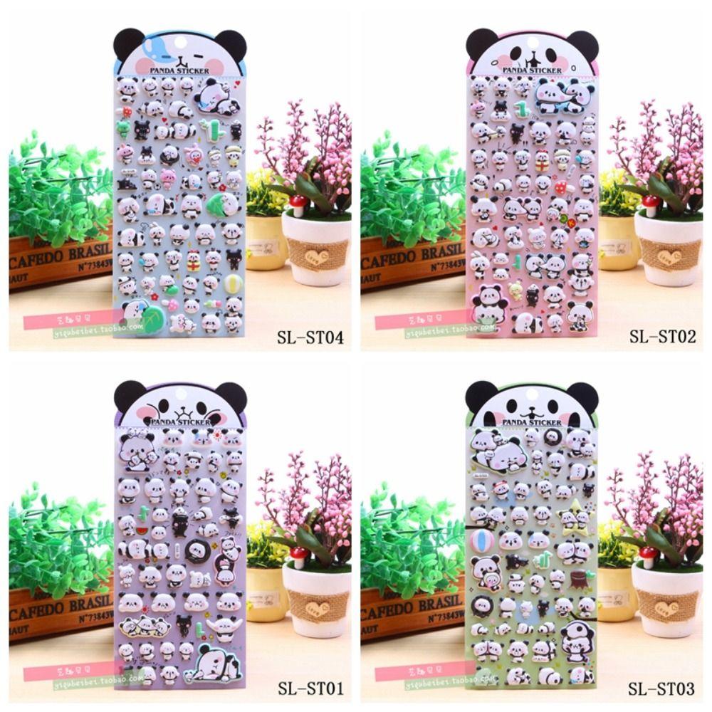 Waterproof Panda Bubble Sticker Gift Box Goo Card Stickers  Skateboards Luggage Suitcases Decor