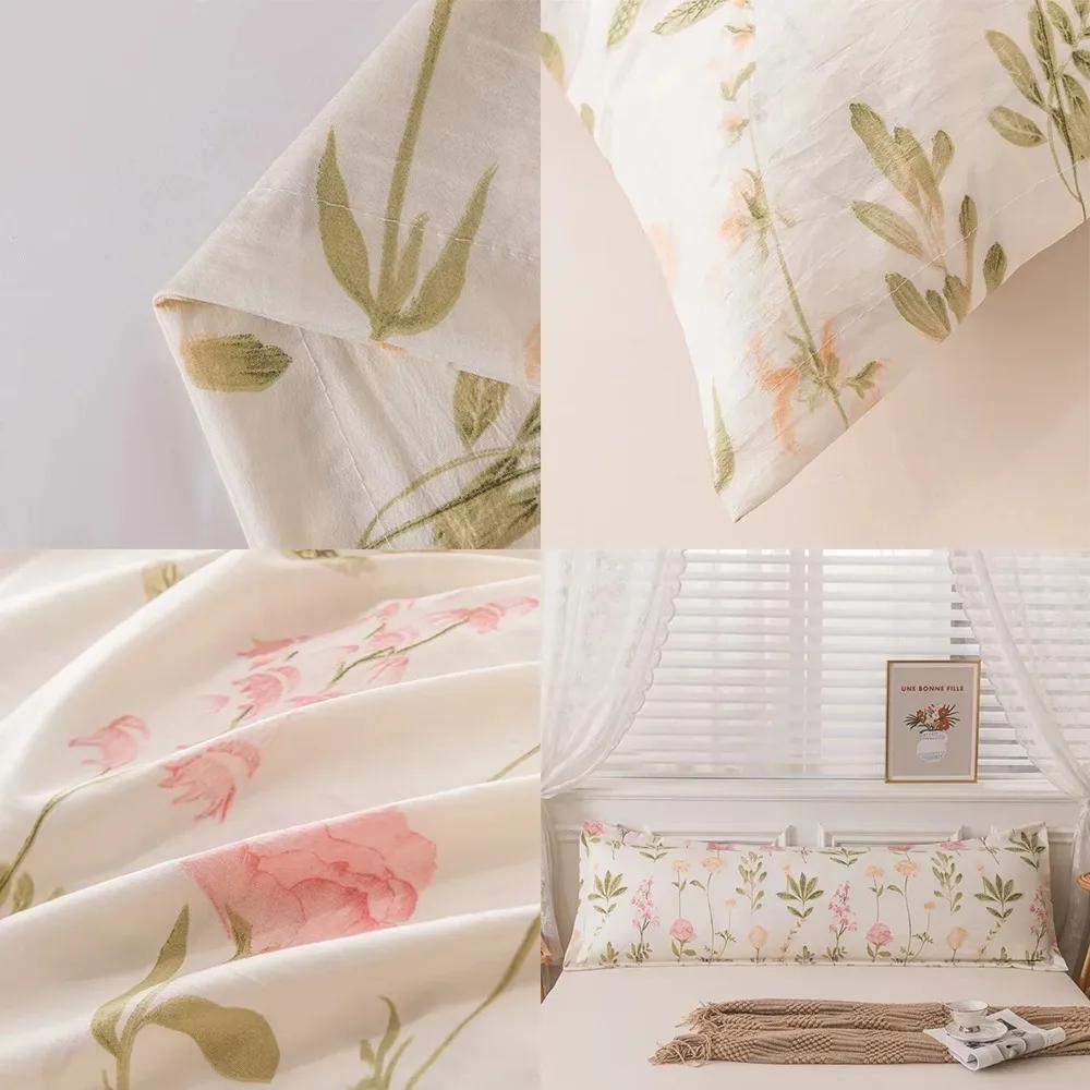 Taie d'oreiller longue confortable en coton doux, double taie d'oreiller longue, imprimés et couleurs unies, décoration de la maison, 120/150/180 cm, 1 pièce