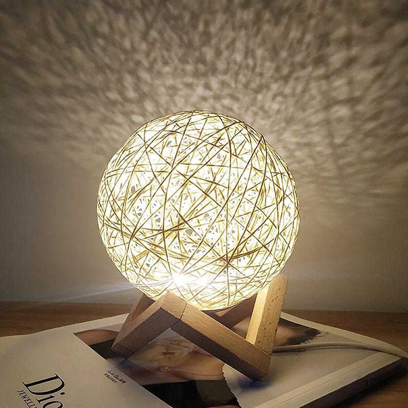 Round Concise Hand-Woven Rattan Vine Ball Pendant Lampshade Light Lamp Shades Light Accessories(20Cm Diameter)