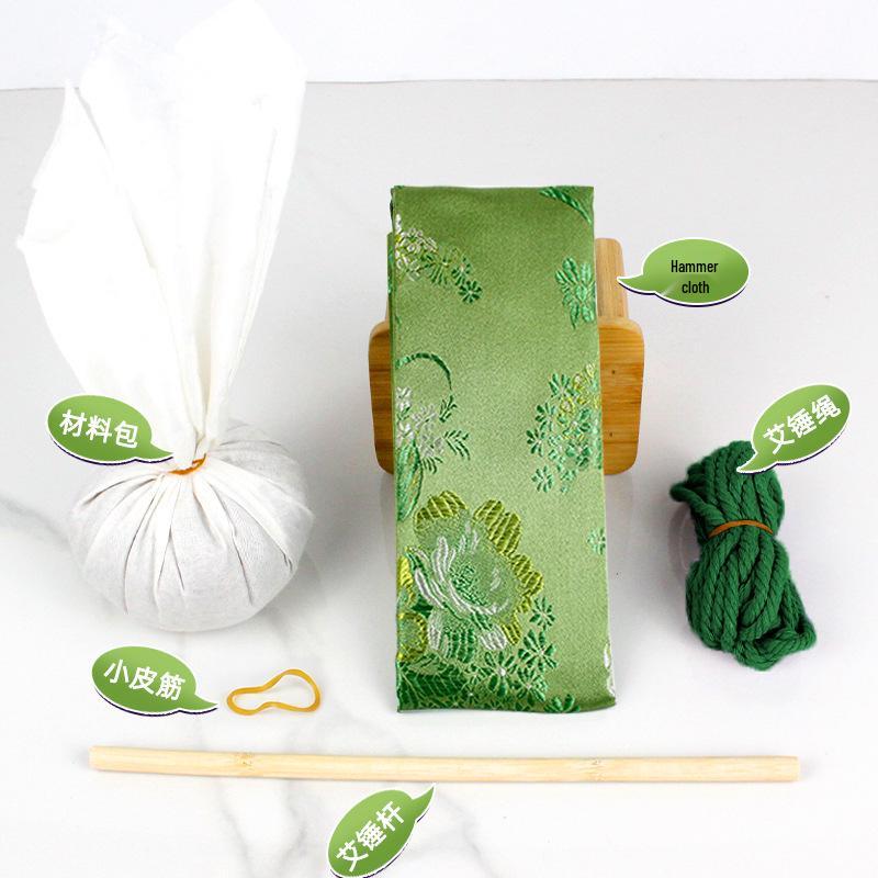 Year of the Horse Mugwort Meridian Massage Hammer - Solid Color Brocade Multifunctional Health Gift