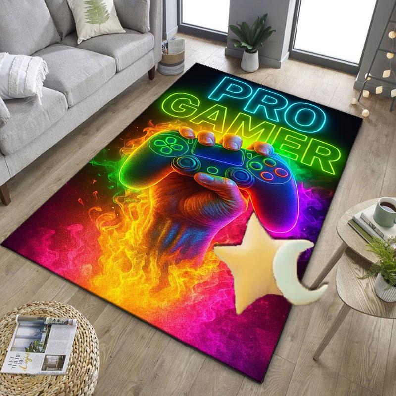 Neon Game Over Kunst Büro Teppich Stuhlunterlage, Spielteppich, Geeignet für Eingangsbereich, Schlafzimmer, Wohnzimmer, Schreibtisch, Weihnachtsgeschenk