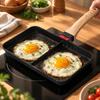 doubleSection Frying Pan Induction Compatible Rectangular Nonstick Grill