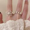 Simple Hollowed-out Flower-shaped Open Ring for Women, A Niche Finger Ring with A Retro and Luxurious Style, for The Index Finger.