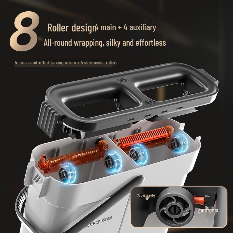 Hand-Free Flat Mop with Bucket