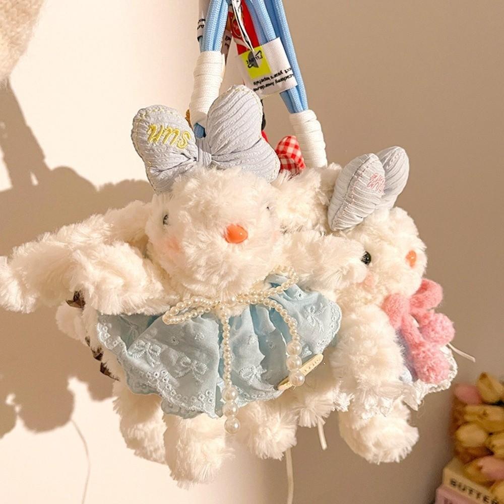 Soft Rabbit Plush Pendant Cute Rabbit Keychain Stylish Doll Keychain Girls