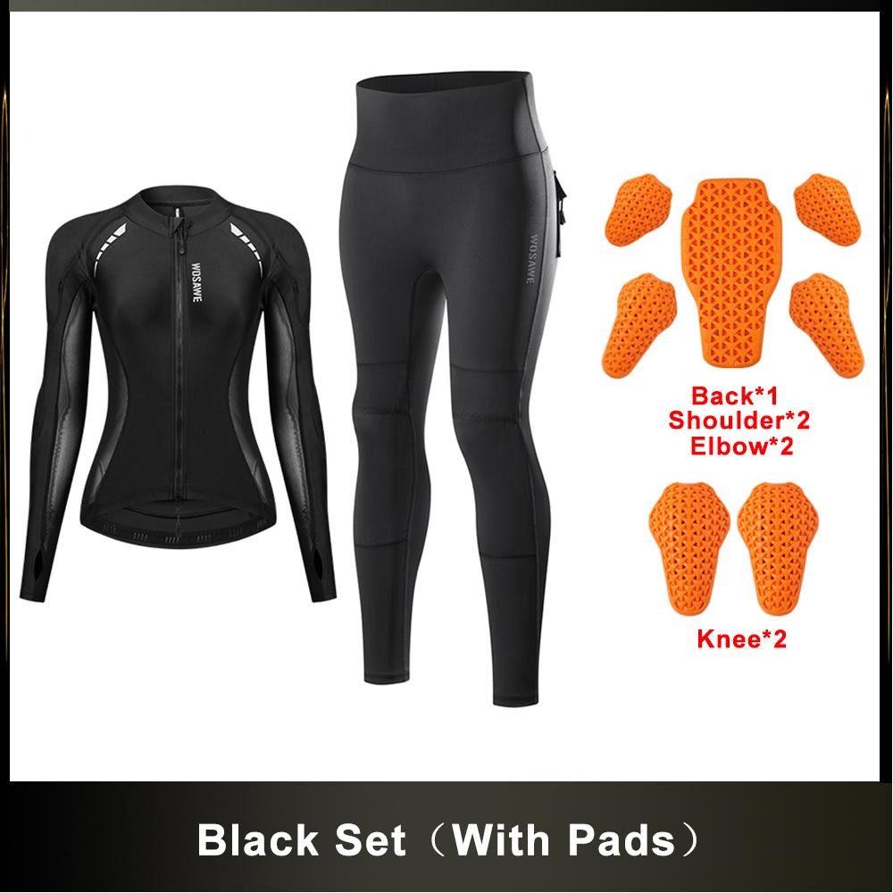 WOSAWE Women Motorcycle Jacket and Pants Set with Removable Pads Soft Protective Gear CE Certified Safety Moto Racing Clothes EU S (ASIA M)