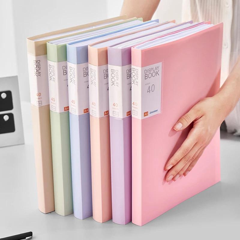 20 pages A4 Folder Information Kit, 1 Piece, Transparent Multi-Paged Information File for Students to Store Exam Papers