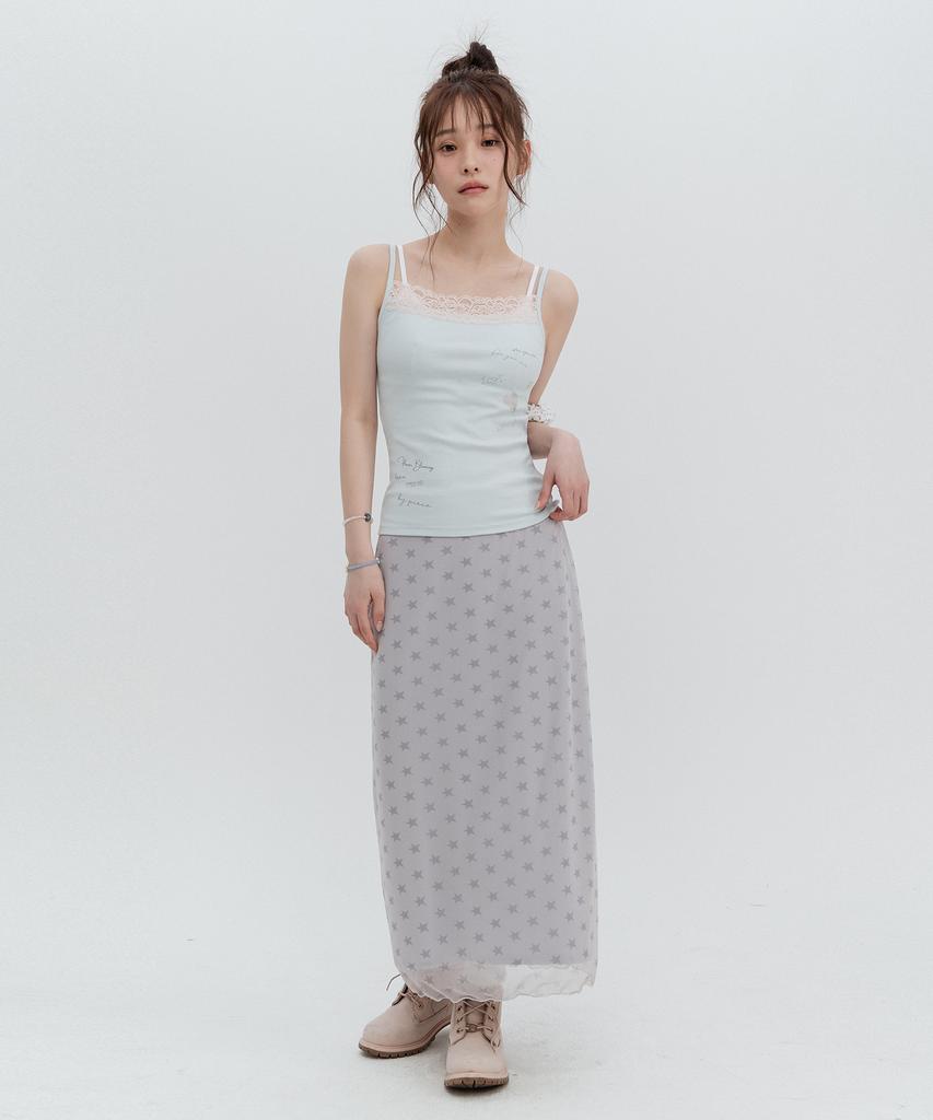 High School Disco Fog Star Mesh Skirt