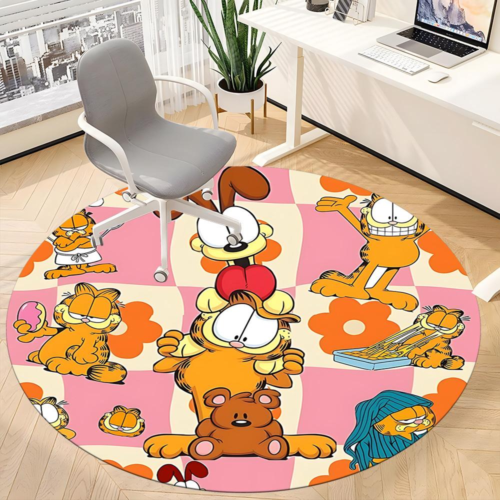 1pcGarfield Pets Office Round Area Rug, Indoor Mat Suitable For Office,Bedroom Living Room Home Decor, Room Deco A0928107