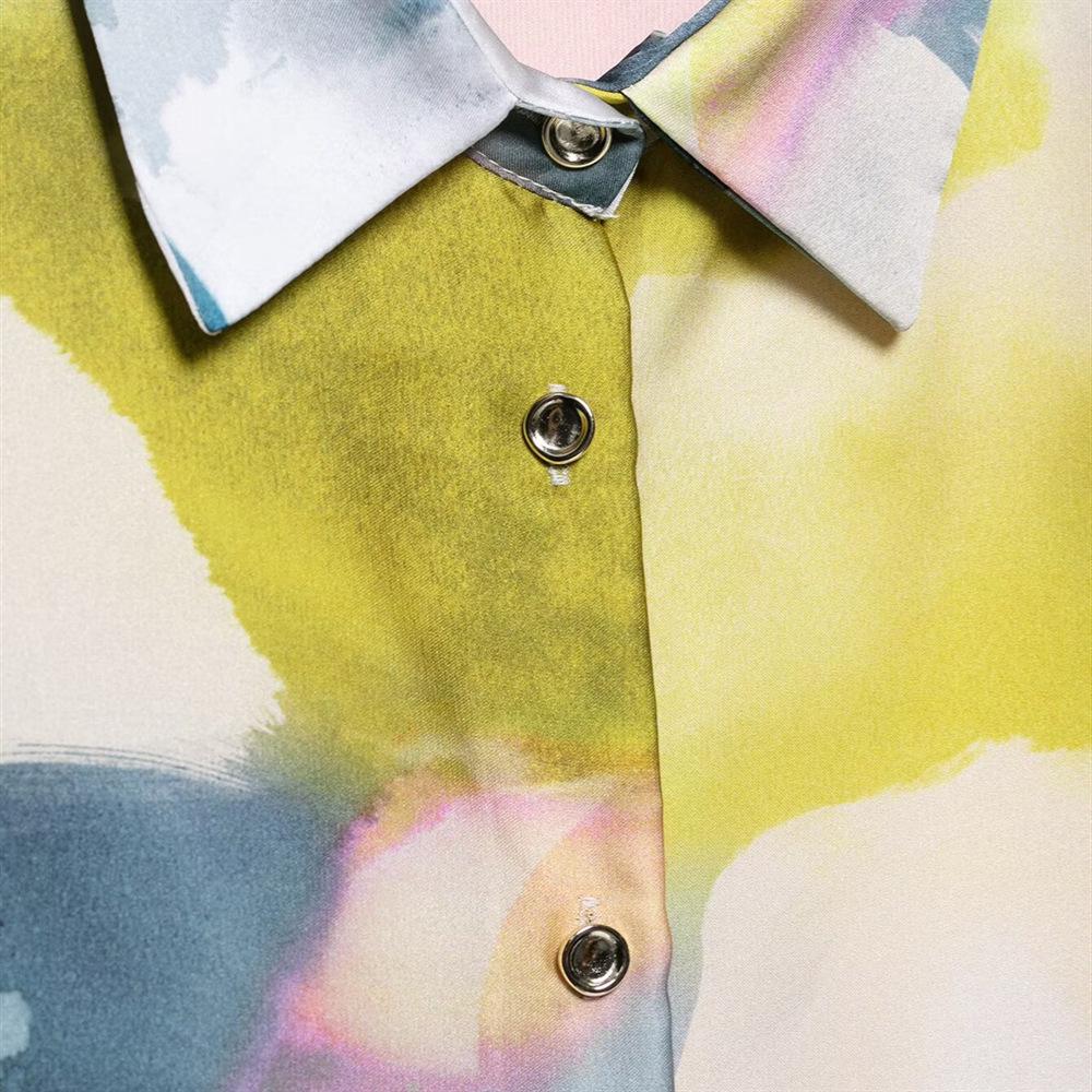 Spring/Summer 2025 Women's Versatile Silk Satin Print Shirt