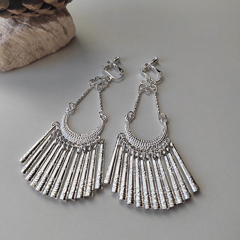 Yunnan Ethnic Style Handmade Tassel Earrings for Women