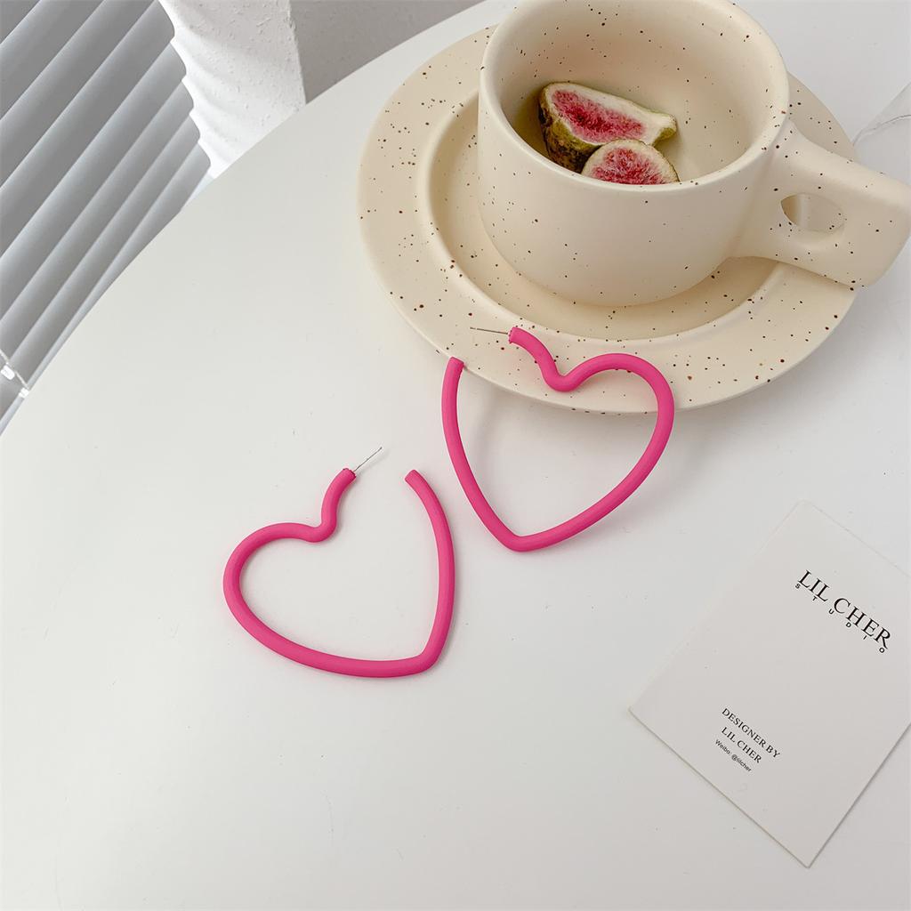 Fashion Geometric Personality Neon Acrylic Big Star Hoop Earring For Women Hollow Heart Earring Jewelry