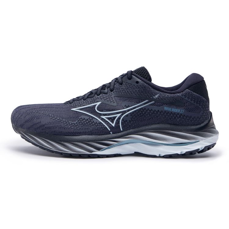 Mizuno Wave Rider 27 Мужские Низкие Сине-Черные Повседневные Беговые Кроссовки Модные Комфортные Амортизирующие Износостойкие Дышащие J1GC230302 44