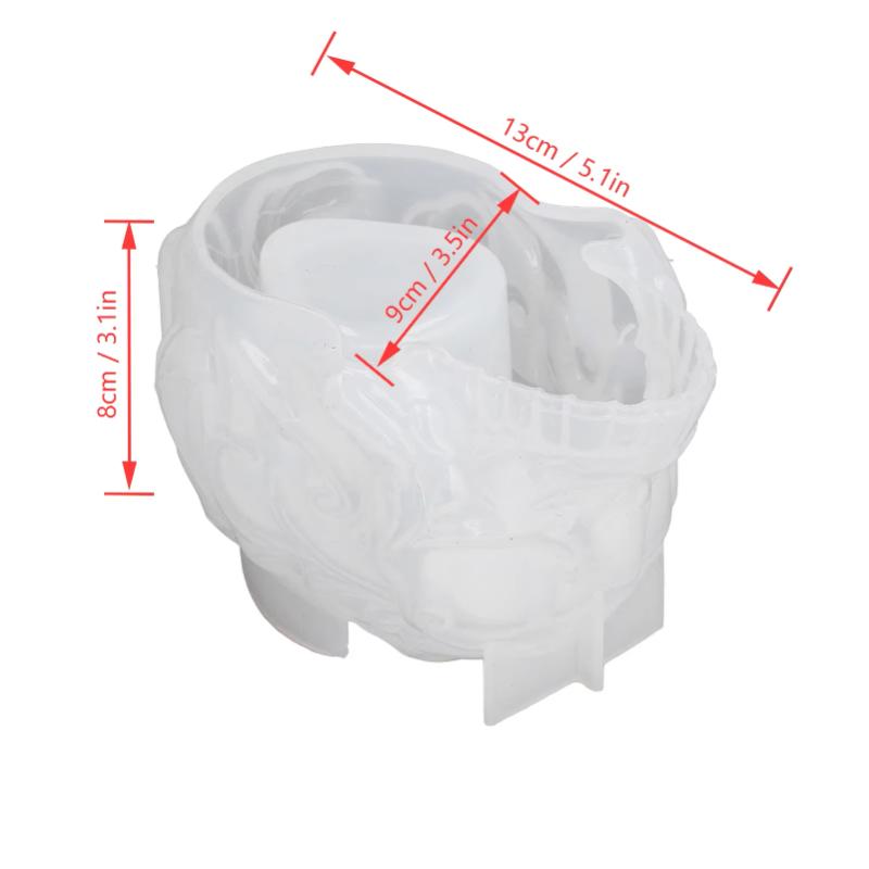 3d Skull Head Silicone Mold Ashtray Epoxy Resin Mold Crafts Plaster Flowerpot Plant Pot Mould Skull Candle Soap Plaster Craft