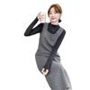 Gray Polka Dot Wool Vest Dress - Korean Style, Autumn/Winter Collection