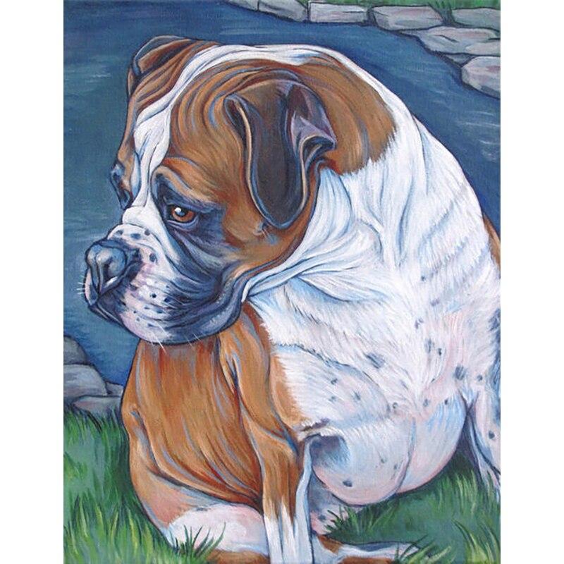 Neues 5D-Diamant-Gemälde zum Selbermachen, Ölgemälde, Hund, Diamant-Stickerei, Strasssteine, Kunsthandwerk, kompletter runder Bohrer, Heimdekoration, Kunst-Geschenk